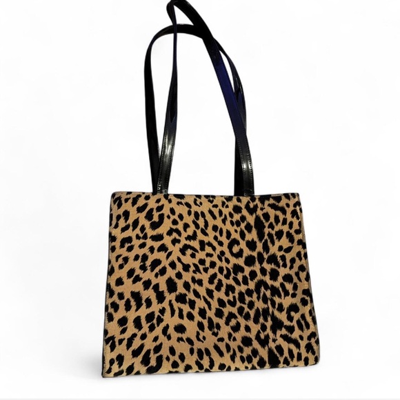 Steve Madden Leopard Print Tote with Black Straps - Picture 2 of 3